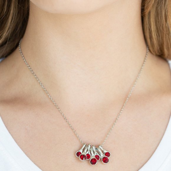 Slide Into Shimmer Red Necklace